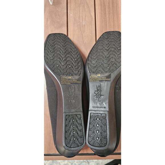 NEW‎ Lifestride Black Gazette Square Toe Wedge Heel Buckle Shoes Size 10M - Picture 5 of 5